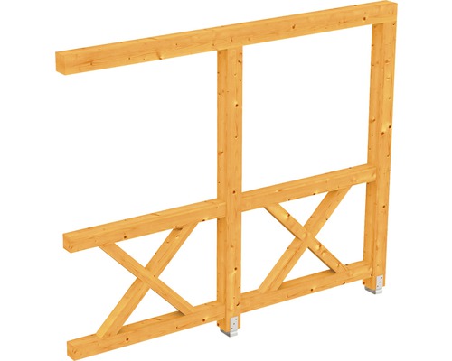 Seitenwand Andreaskreuz SKAN HOLZ 255x210 cm eiche hell Holzrahmenkonstruktion für den Außenbereich