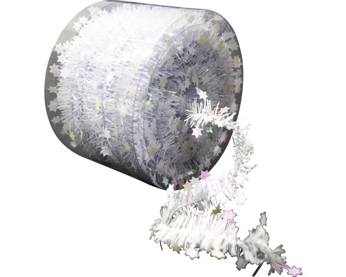 Christbaumschmuck Girlande Sternchen in Dose weiß Weihnachtsbaumgirlande mit Sternen im Aufbewahrungsbehälter