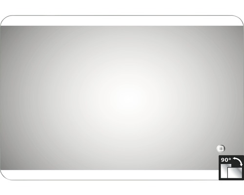 LED-Lichtspiegel DSK Silver Glacier eckig 50x70 cm