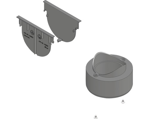 Hauraton TOP X Anschluss-Set mit Stirnwand und Adapter schwarz DN/OD 75 mm / 110 mm