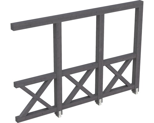 Seitenwand Andreaskreuz SKAN HOLZ 305x210 cm schiefergrau Holzrahmenkonstruktion für Gartenhaus oder ähnliches Bauprojekt