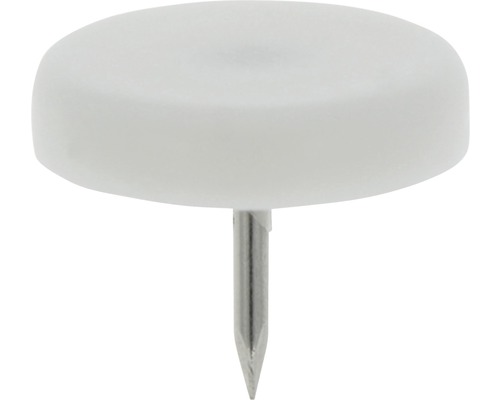 Tarrox Kunststoffgleiter mit Nagel Ø 20 mm rund weiß 16 Stück