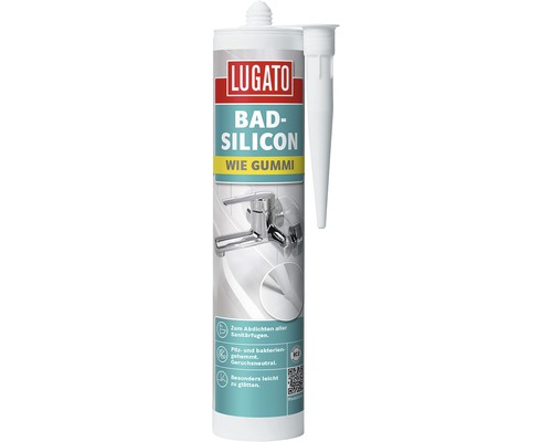 Lugato Bad-Silikon Wie Gummi weiß 310 ml Lugato Bad-Silikon Wie Gummi weiß 310 ml