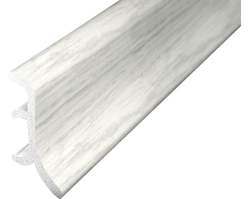 Prinz Sockelleiste geschäumt esche weiß 48x2500 mm Sockelleiste mit Holzdekor