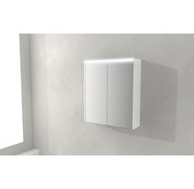 LED-Spiegelschrank Baden Haus 2-türig 60x67x15 cm weiß-thumb-2