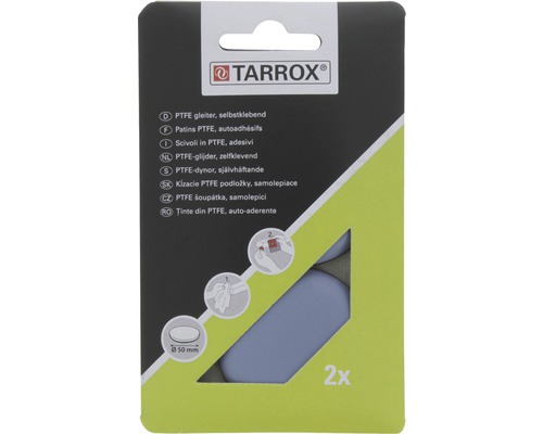 Tarrox PTFE Gleiter, selbstklebend, Durchmesser 50 mm, 2 Stück