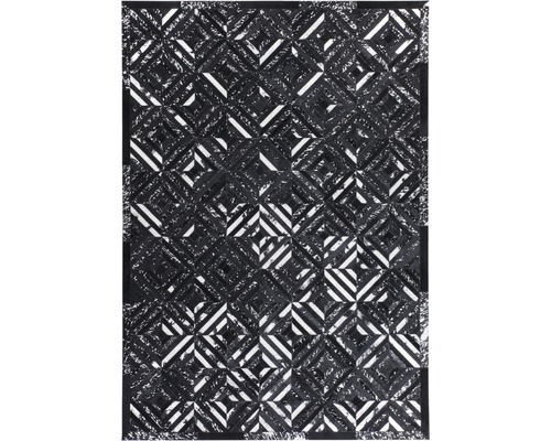 Lederteppich Exotic 510 schwarz-silber 120x170 cm