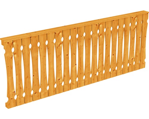 Seitenwand Balkonschalung SKAN HOLZ 255x96 cm eiche hell Holzzaunfeld mit dekorativen Ausschnitten
