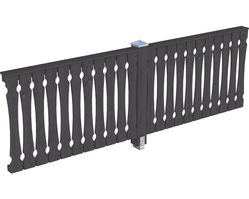 Seitenwand Balkonschalung SKAN HOLZ 305x96 cm schiefergrau Holzzaun mit Lochmuster
