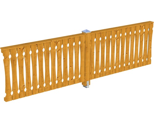 Seitenwand Balkonschalung SKAN HOLZ 355x96 cm eiche hell Holzzaun mit Zierelementen für den Garten