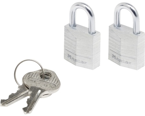 Vorhängeschlösser Master Lock 9120EURT 20 mm 2 er Pack Zwei Vorhängeschlösser mit Schlüssel