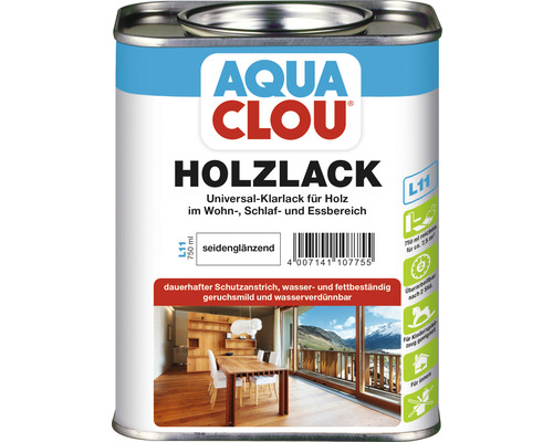 AQUA CLOU Holzlack seidenglänzend farblos 750 ml
