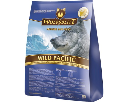 Hundefutter trocken WOLFSBLUT Wild Pacific, 6 Sorten Fisch mit Kartoffeln mit wertvollen Superfoods, getreidefrei, Glutenfrei 2 kg