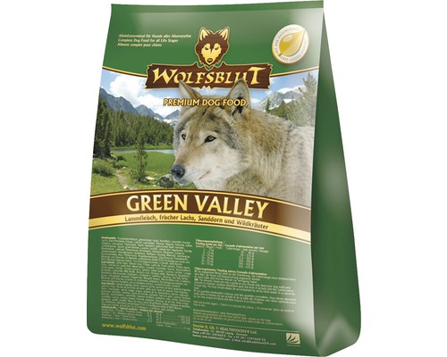 Hundefutter trocken WOLFSBLUT Green Valley, Lamm und Lachs mit Kartoffeln mit wertvollen Superfoods, getreidefrei, Glutenfrei 2 kg