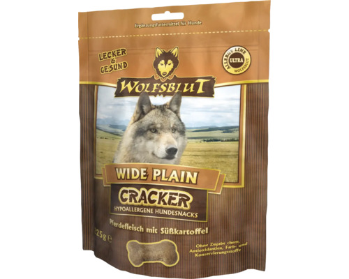 Wolfsblut Wide Plain Cracker Hunde-Snacks mit Pferdefleisch und Süßkartoffel, 225g