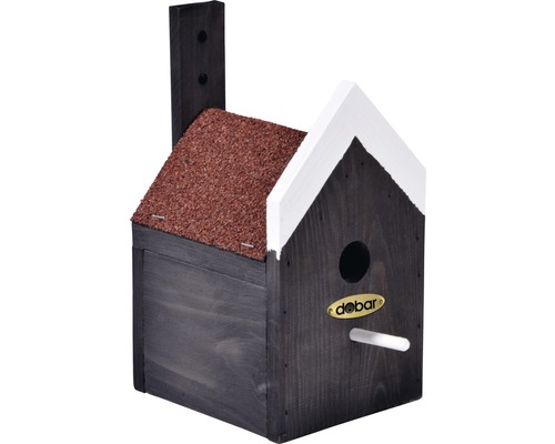 Dobar Vogelhaus aus Holz mit Bitumendach und Anflugstange