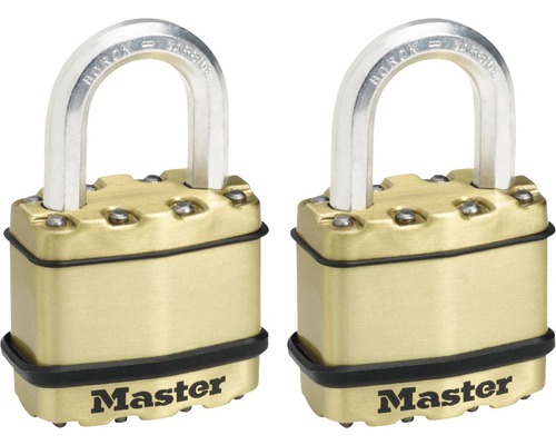 Vorhängeschlösser Master Lock Excell M1BEURT 2 er Pack Zwei Master Vorhängeschlösser mit Bügel aus Borcarbid