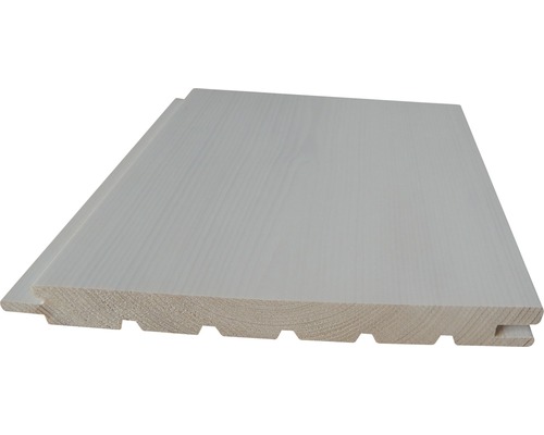 Faseprofil Fichte A weiss transparent 21x195x2650 mm Nut- und Feder-Profilholz