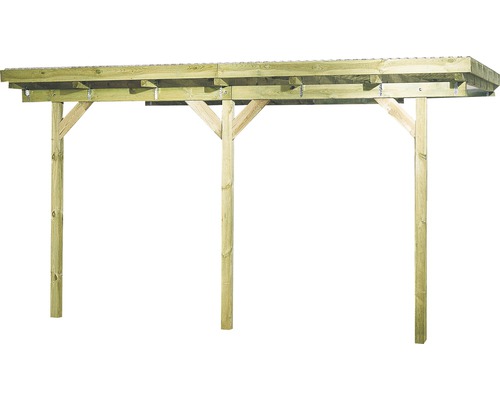 Holzcarport mit drei Stützen