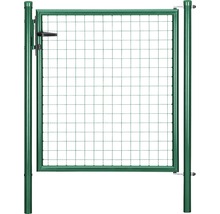Gartentor mit Maschendraht und Torpfosten