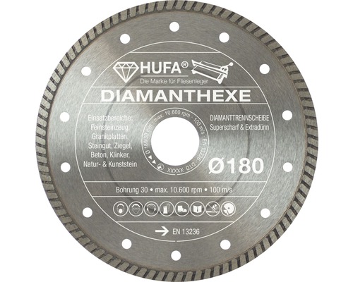 Diamanttrennscheibe Hufa Ø 180 x 30/25,4 mm