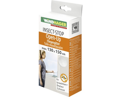 Verpackung von Windhager Insektenschutz Open-Up Fliegengitter, maximale Größe 130 x 150 cm
