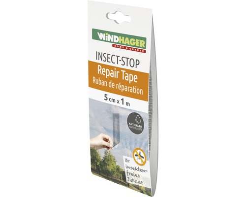 Insektenschutz Windhager Reparatur-Gewebeband anthrazit 5 cm x 1 m Windhager Insektenschutz Reparaturklebeband, 5 cm x 1 m