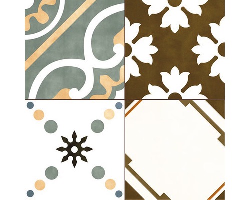 Dekorative Fliesen mit verschiedenen Mustern für Wand und Boden