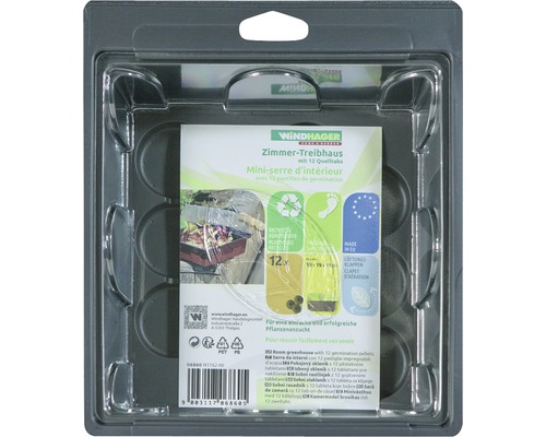 Windhager Zimmer-Treibhaus mit 12 Quelltabs in Verpackung
