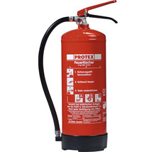 Roter Protex Feuerlöscher mit 6 kg ABC-Pulver und Bedienungsanleitung