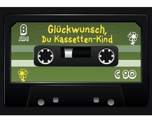 Postkarte Glückwunsch, du Kassetten-Kind 14,8x10,5 cm