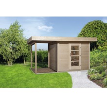 Gartenhaus weka Finline Profil Gr.3 mit Fußboden und Schleppdach 489 x 377 cm natur