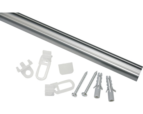 Aluminium-Vorhangschiene 13 mm Komplettset aluminium 180 cm Gardinenstange mit Zubehör