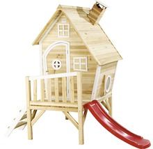 Holzspielhaus mit Rutsche und Leiter für Kinder