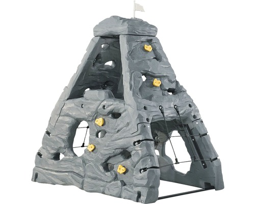 Klettergerüst für den Garten mit Kletterwand und Gipfelflagge