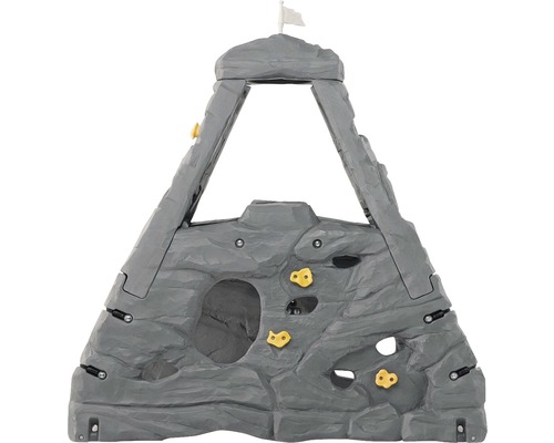 Klettergerüst für Kinder mit Felsoptik und Flagge