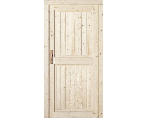 Holztür mit Beschlägen für den Außenbereich