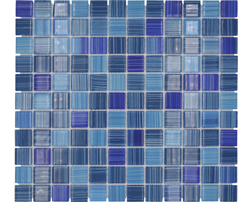 Glasmosaik CM 4285 30,0x32,7 cm blau weiß