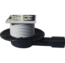 Bodenablauf mit geruchsdichtem Siphon und quadratischem Rost
