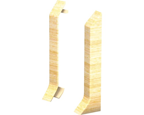 Prinz Endstücke für Hartschaum-Sockelleiste Ahorn 60 mm Zwei Ansichten eines Sockels