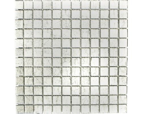 Glasmosaik XCM 8SB16 30,0x30,0 cm silber