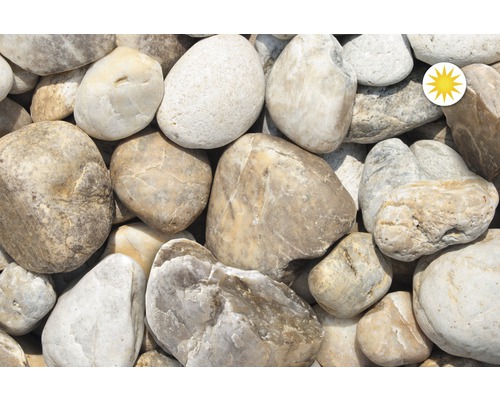 Dekorative Flusskieselsteine für den Garten