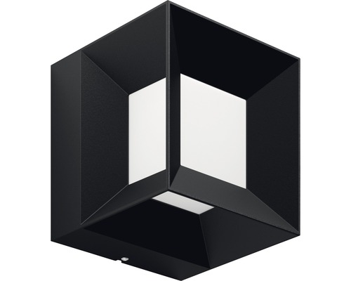 LED Außenwandleuchte Parterre schwarz mit Leuchtmittel 1-flammig 800 lm warmweiß 130x130 mm