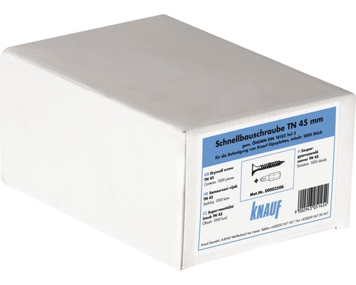 Schachtel mit Schnellbauschrauben TN 45 Millimeter, Inhalt 1000 Stück