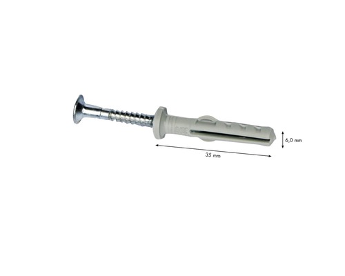 Universaldübel mit Schraube, 35 mm Länge