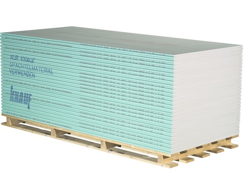 Palette mit Gipskartonplatten