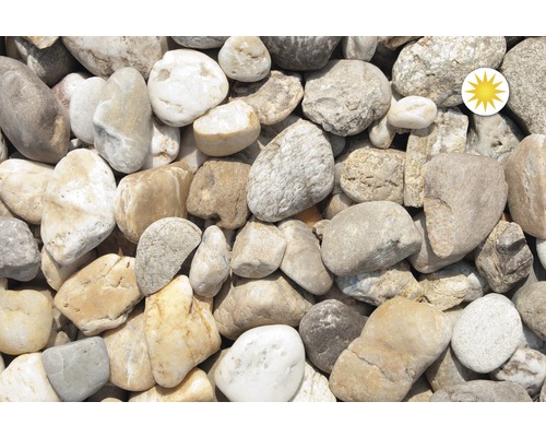 Nahaufnahme von Flusskieselsteinen