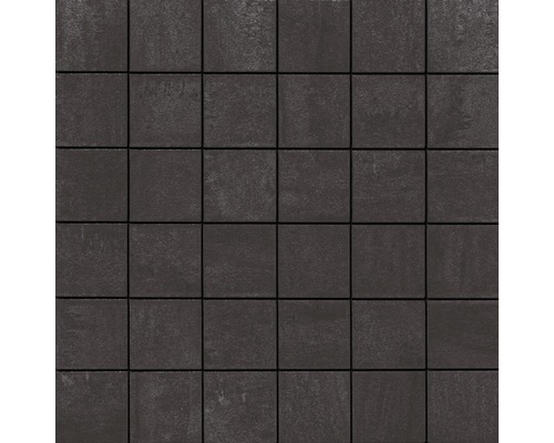 Feinsteinzeugmosaik Sokio 30,0x30,0 cm schwarz matt