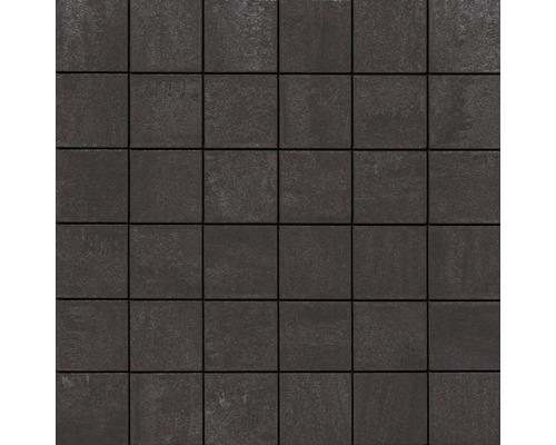 Feinsteinzeugmosaik Sokio 30,0x30,0 cm schwarz matt Quadratische Mosaikfliesen Anordnung