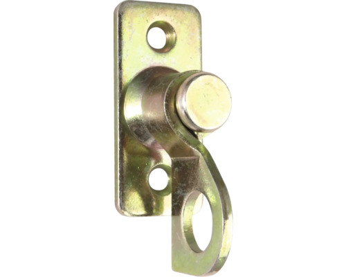 Vorreiber auf Platte, 20 x 45 x 5 mm, Galv. gelb verzinkt Metallhaken mit Montageplatte und Befestigungslöchern
